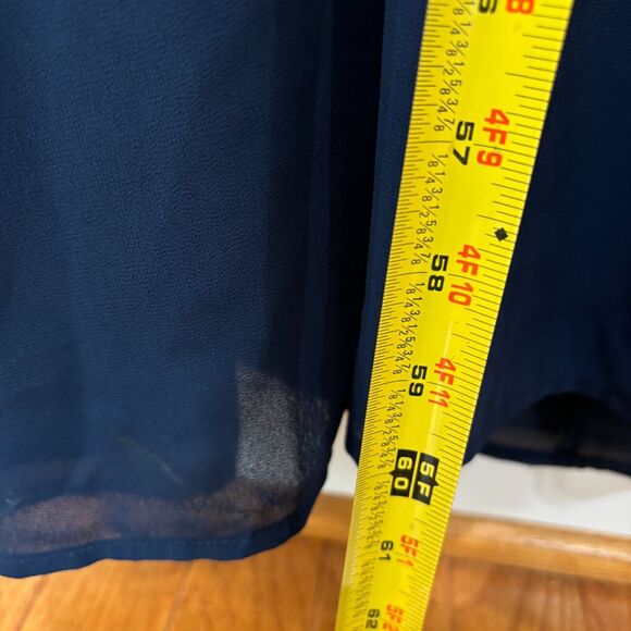 Lulus Navy Blue Crochet Lace Maxi Dress L Open Back Sexy Bridesmaid Wedding - Picture 6 of 15